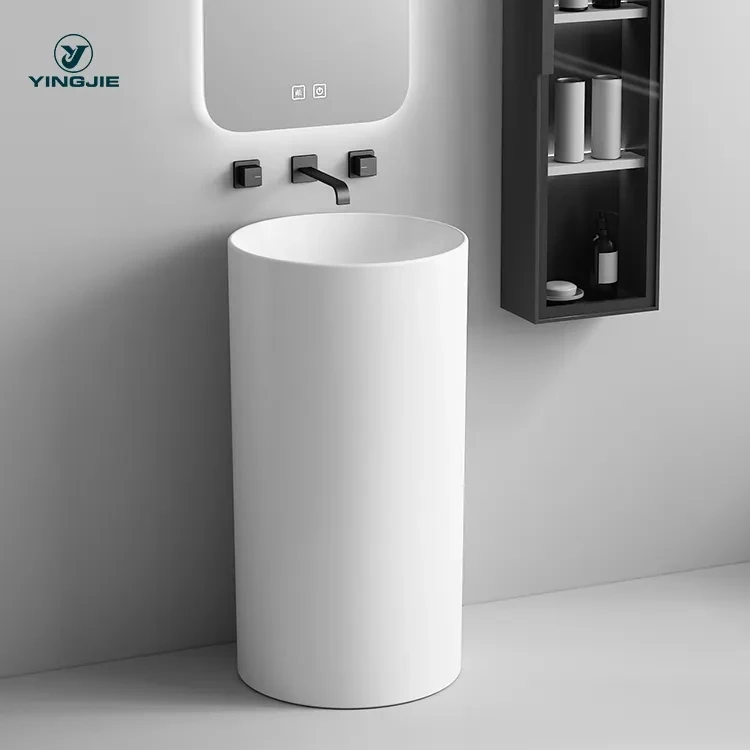 Ceramic Round Floor Mounted Hand Wash Sink