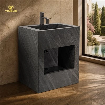 Yntegrearre Sintered Stone Wudu Basin